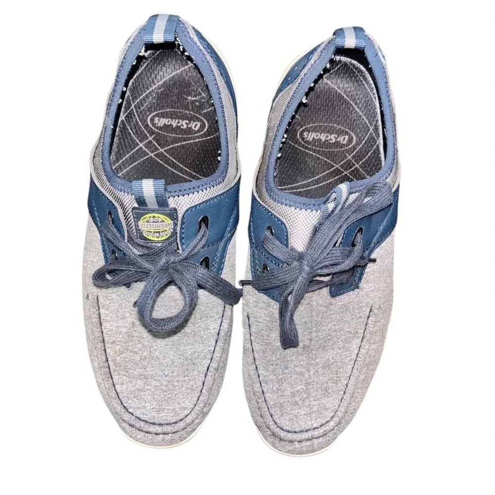 Margaritaville Men's Boat Shoes Gray/Blue Lace-Up Moc Toe Size 8.5 jimmy buffet